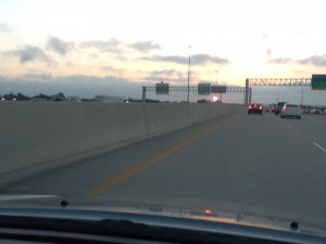 Interstate 10 in Houston at dawn