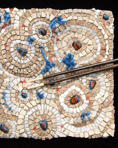 fin art mosaic plate by Lynn Bridge