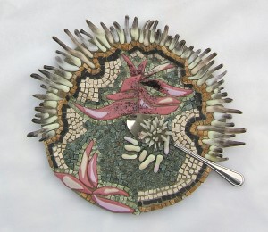 fine art mosaic plate by Lynn Bridge