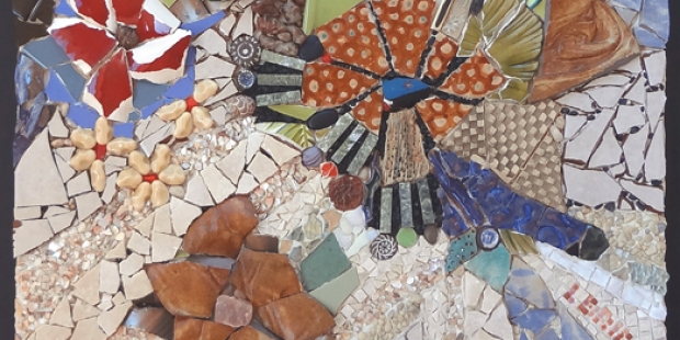 Broken pieces mosaic by Lynn Bridge